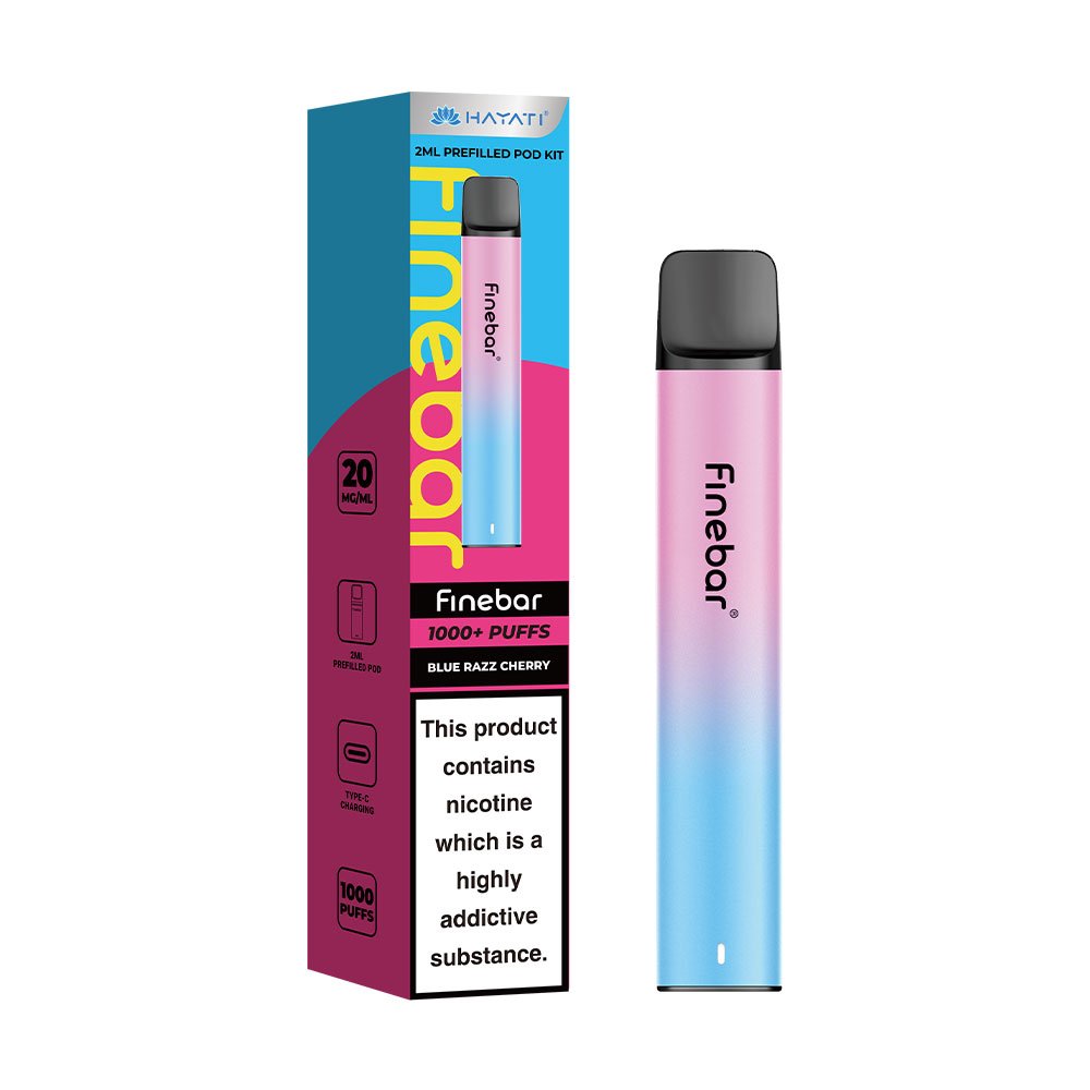 Hayati Finebar 1000 Puffs Prefilled Pod Kit - Blue Razz Cherry