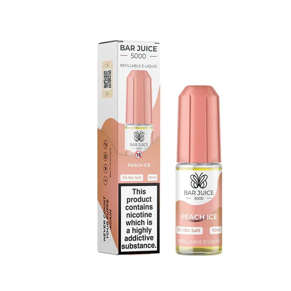 Peach Ice Bar Juice 5000 10ml Nic Salt E liquid