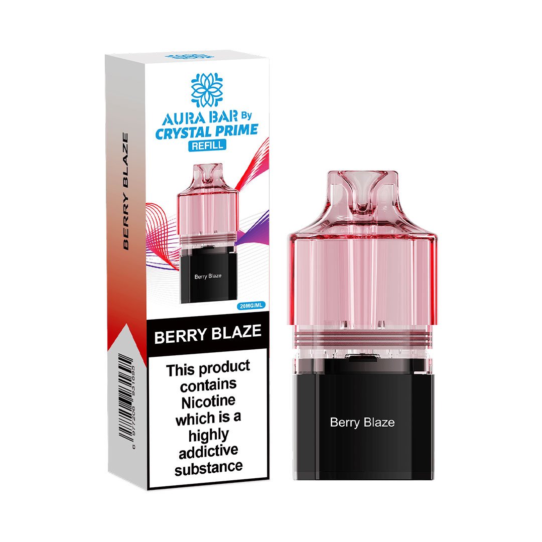 Crystal Prime Aura Bar 10K Prefilled Pods - Berry Blaze