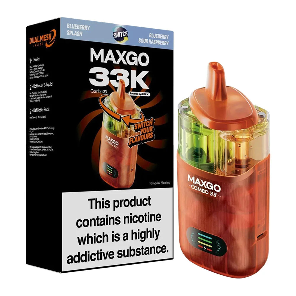 RELX Maxgo Combo 33K Puffs Prefilled Pod Kit