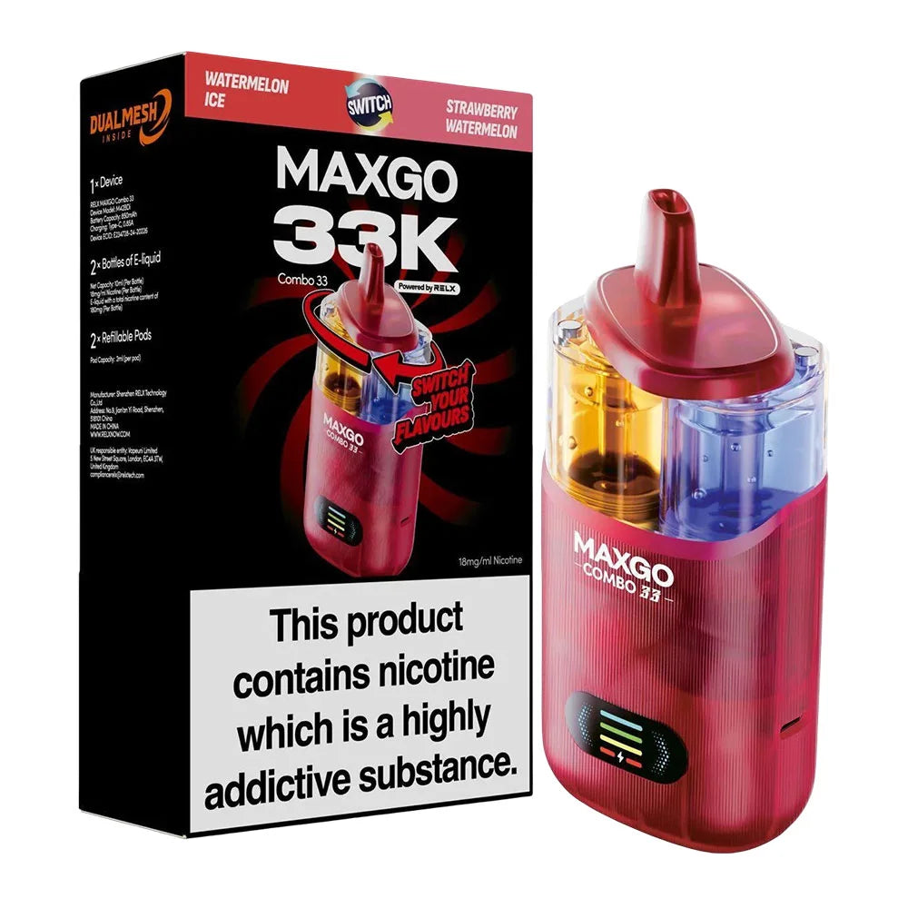RELX Maxgo Combo 33K Puffs Prefilled Pod Kit
