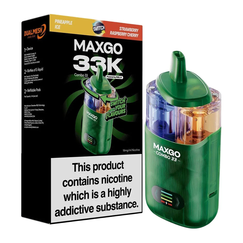 RELX Maxgo Combo 33K Puffs Prefilled Pod Kit