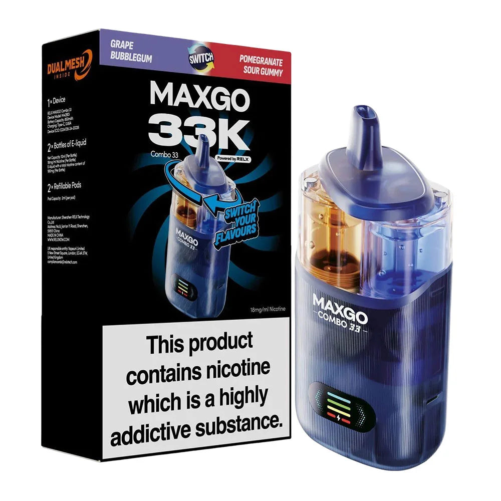 RELX Maxgo Combo 33K Puffs Prefilled Pod Kit