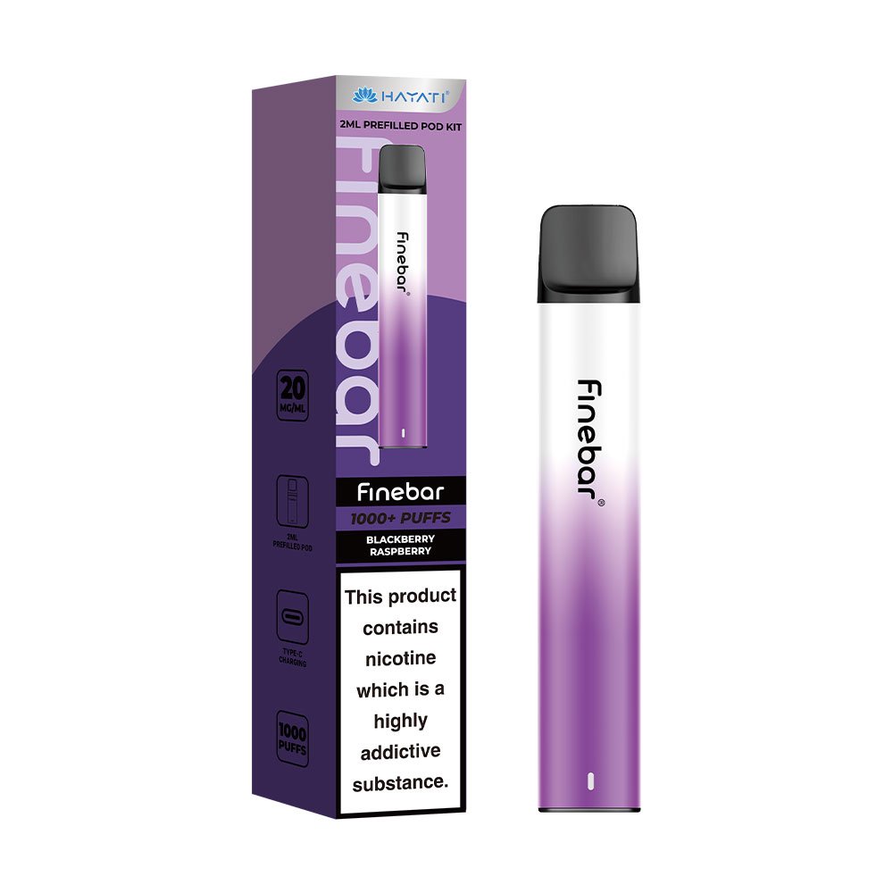Hayati Finebar 1000 Puffs Prefilled Pod Kit - Blackberry Raspberry