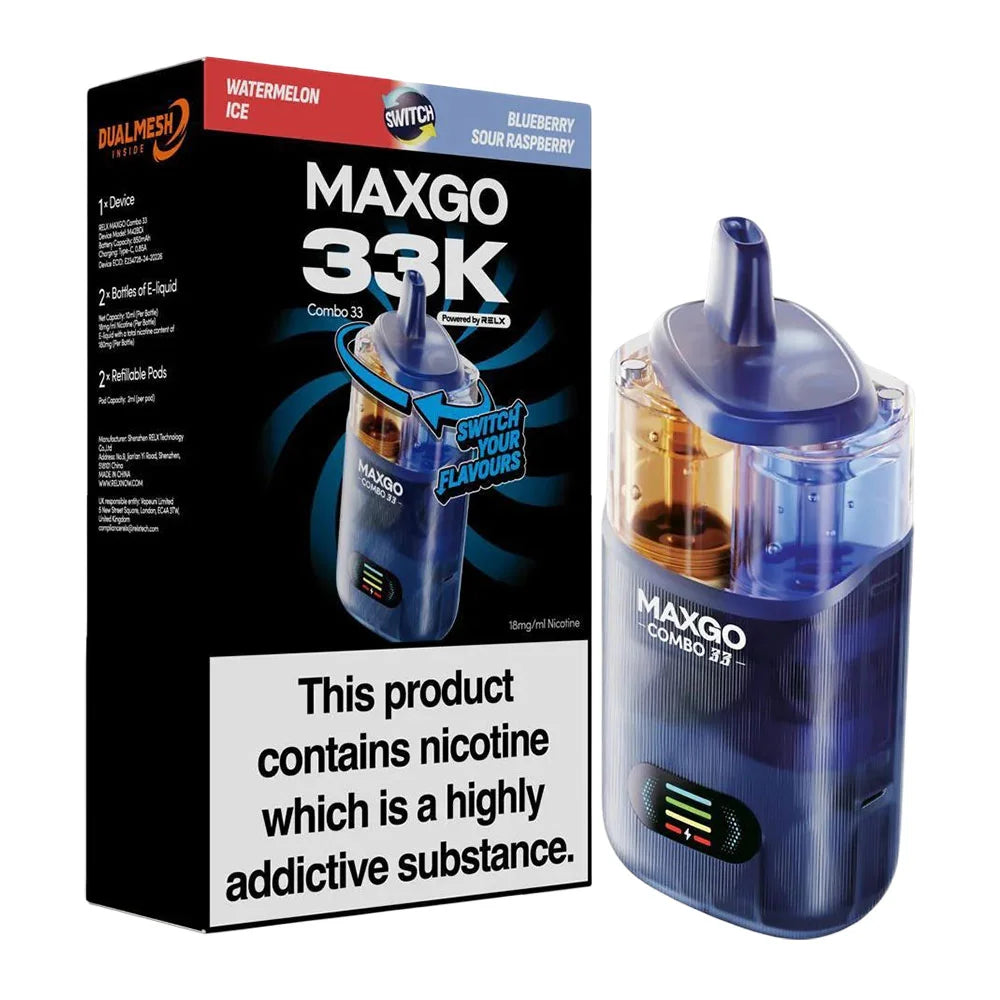 RELX Maxgo Combo 33K Puffs Prefilled Pod Kit