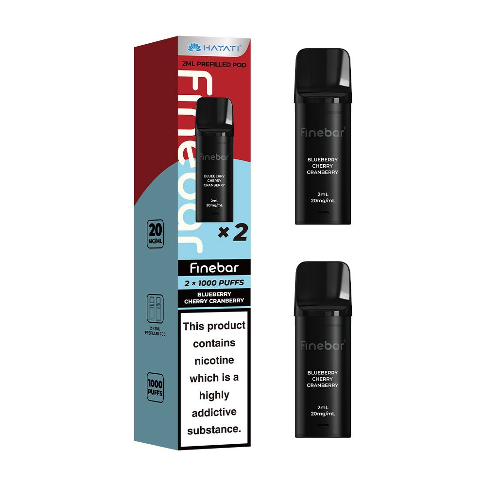 Hayati Finebar 1000 Puffs Prefilled Pods (Pack of 2) - Blueberry Cherry Cranberry