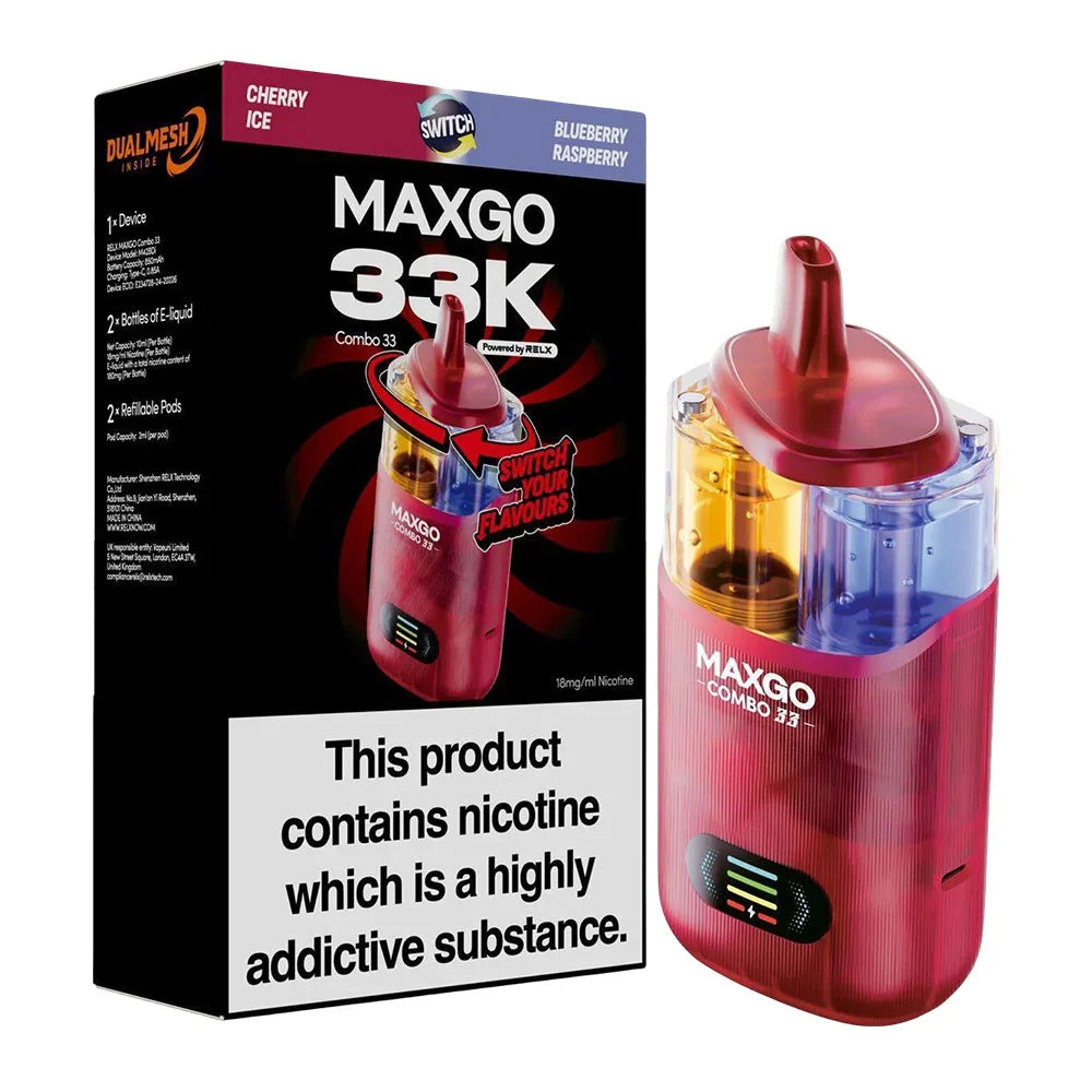 RELX Maxgo Combo 33K Puffs Prefilled Pod Kit