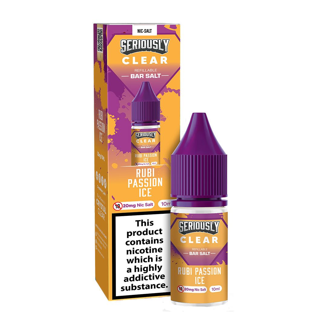 Doozy Seriously Crystal Clear 10ml Nic Salts E Liquids - Rubi Passion Ice