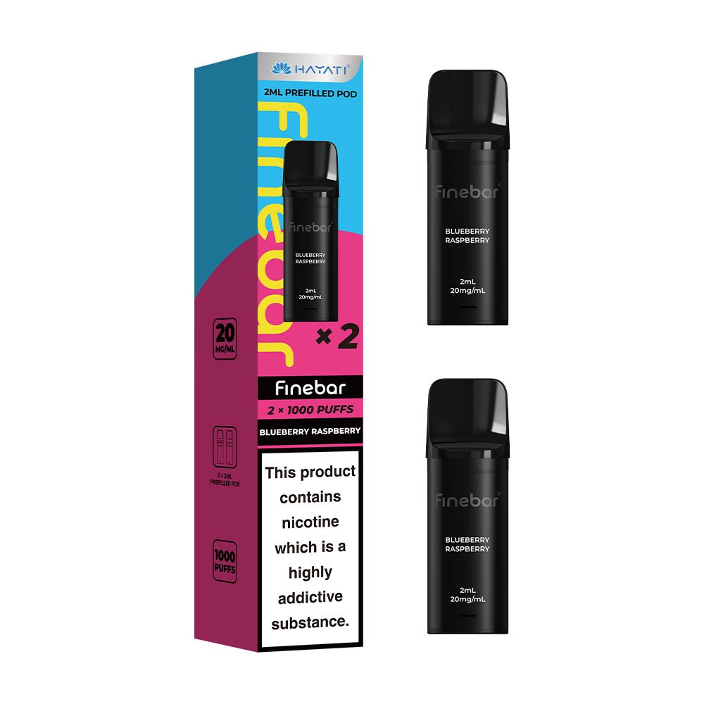 Hayati Finebar 1000 Puffs Prefilled Pods (Pack of 2) - Blueberry Raspberry