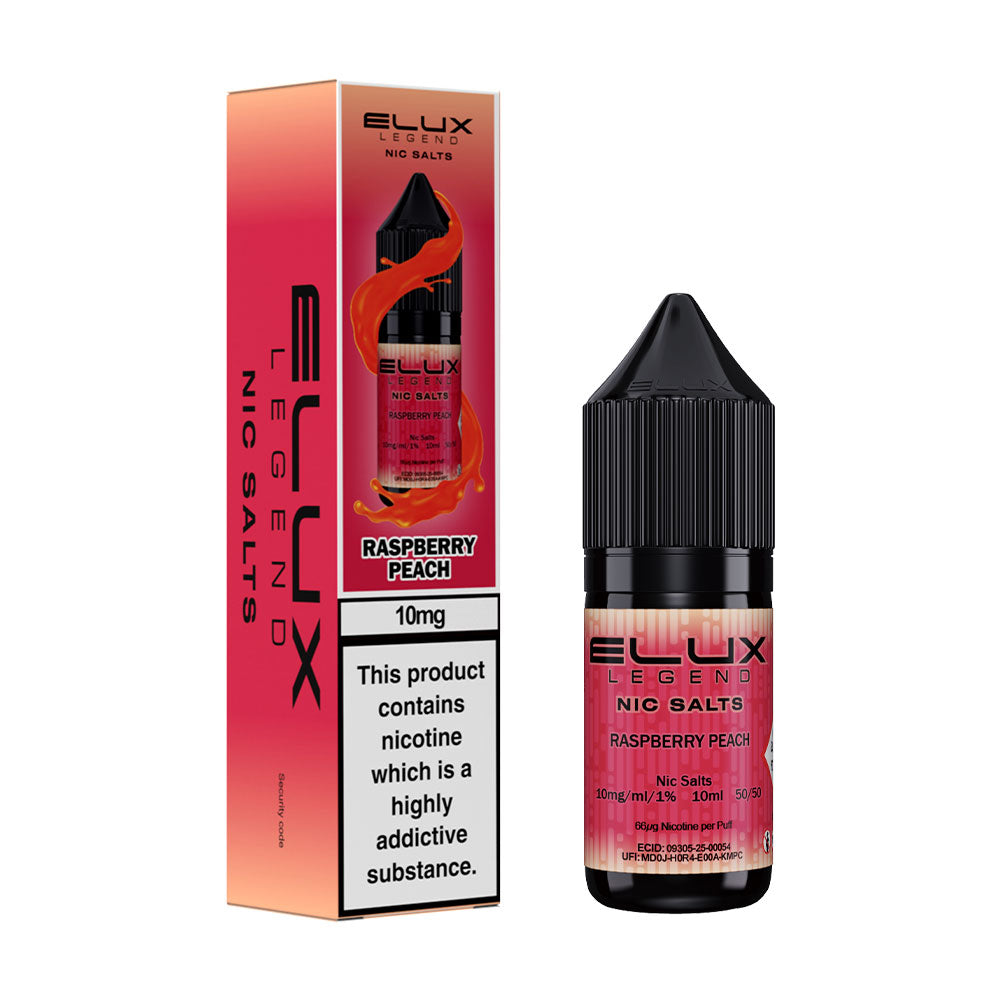 Raspberry Peach Elux Legend 10ml Nic Salt E Liquid