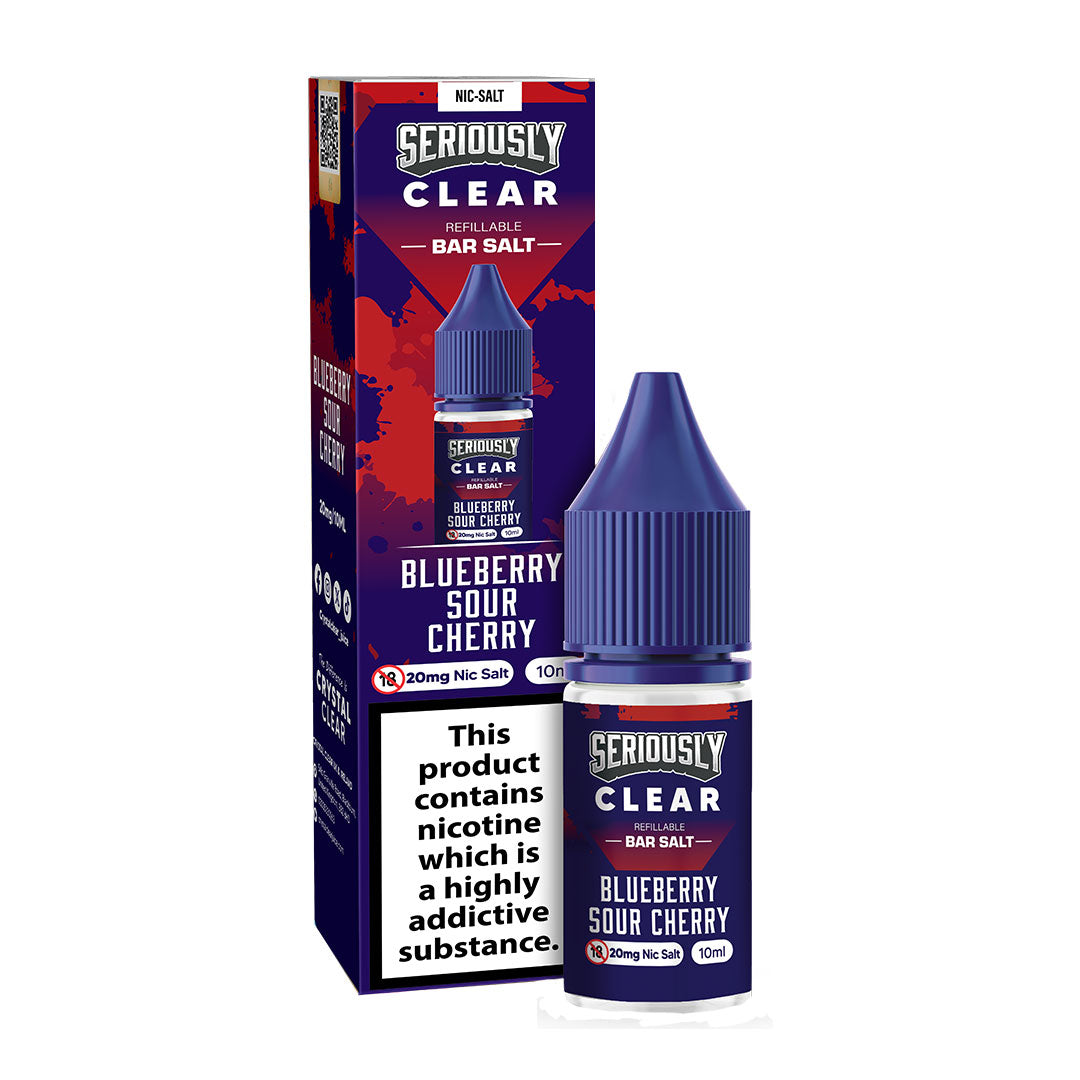 Doozy Seriously Crystal Clear 10ml Nic Salts E Liquids - Blueberry Sour Cherry